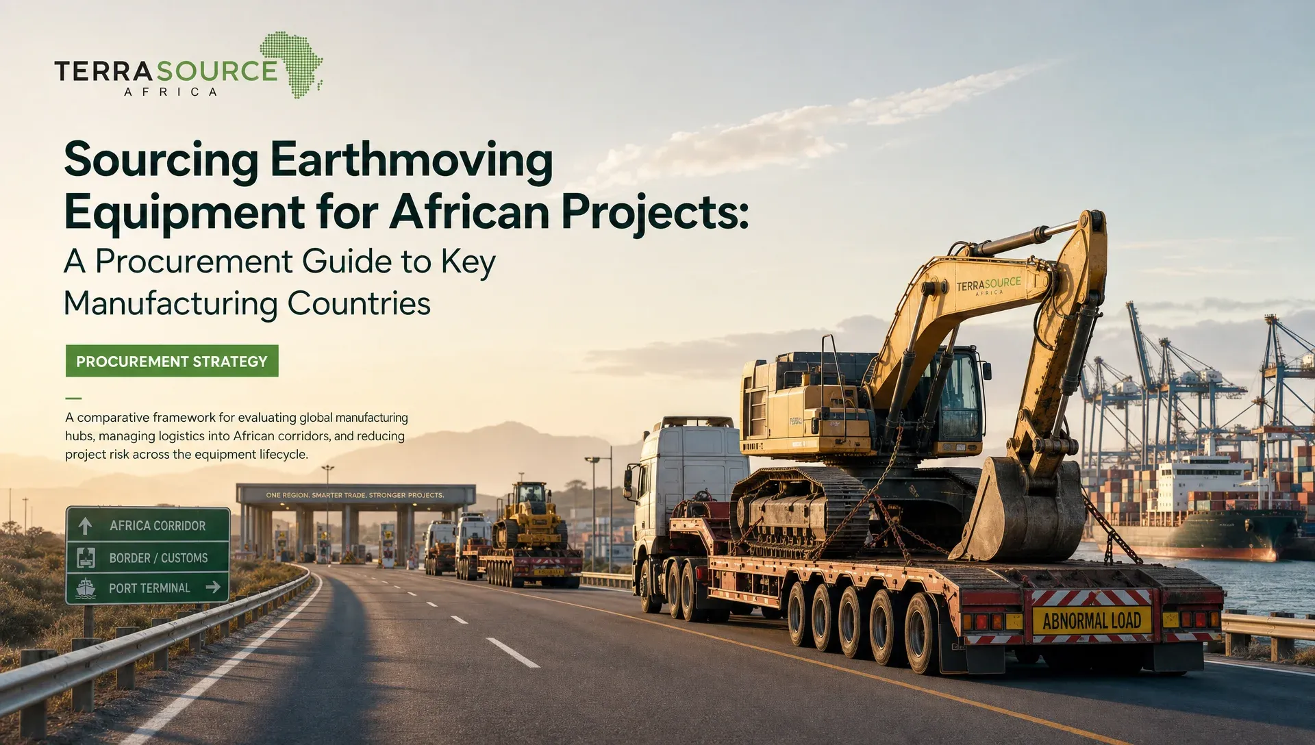 RoRo and containerized earthmoving equipment shipments from China, Japan, the EU, and the USA arriving at Durban and Mombasa for cross-border delivery
