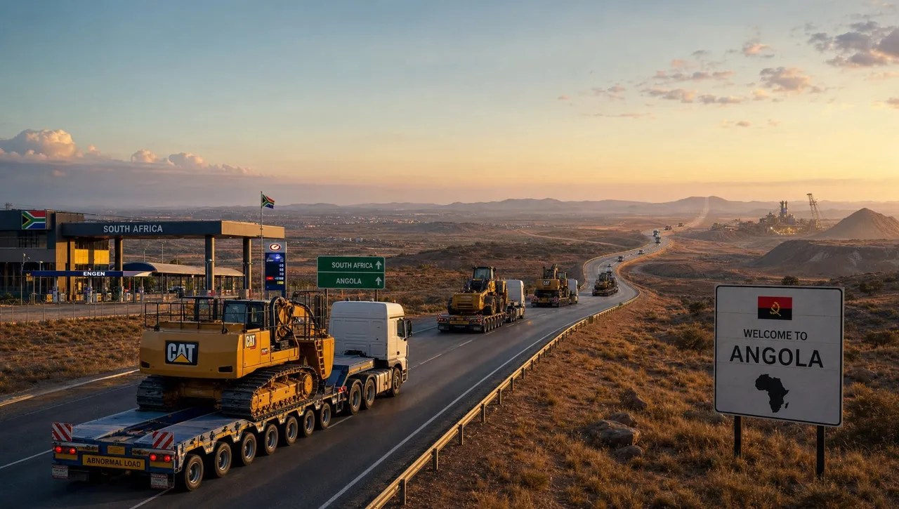 Cross-border earthmoving equipment corridor between South Africa and Angola